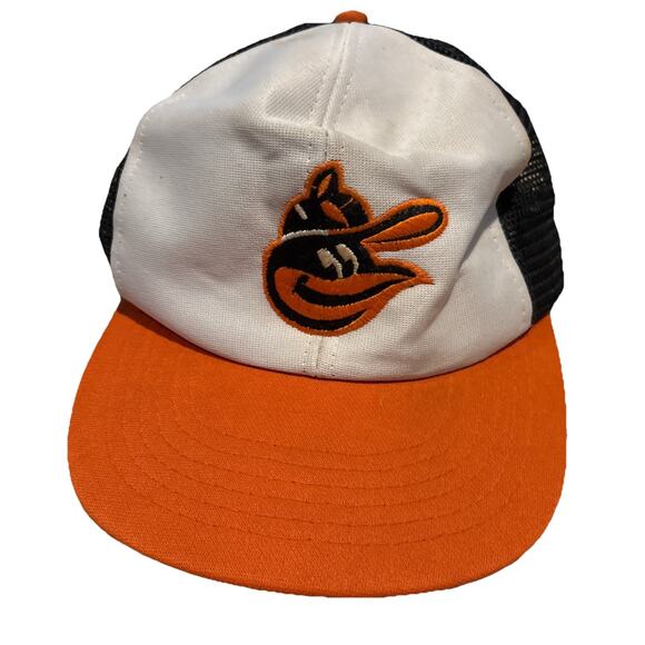Vintage 60s 70s Baltimore Orioles Hat Orange Black Mesh MLB Snap - Picture 1 of 12